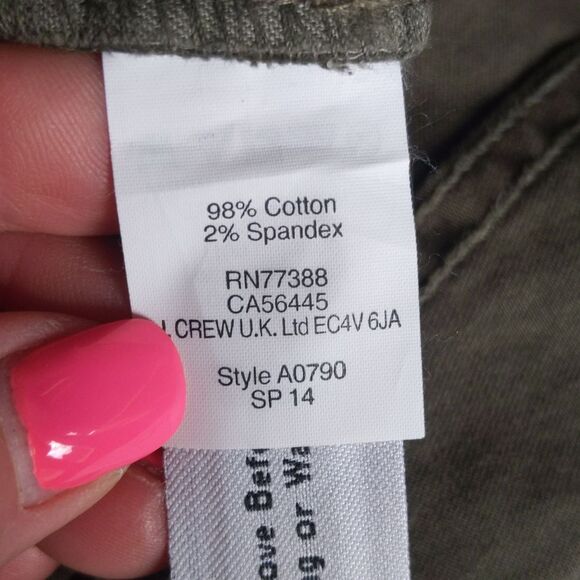 J. Crew Toothpick olive green khaki skinny ankle pants 29 - Picture 7 of 10